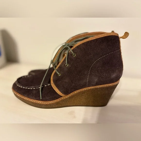 Olukai Wali Suede - Women's Comfort Wedge size 7.5 in brown - Picture 3 of 9